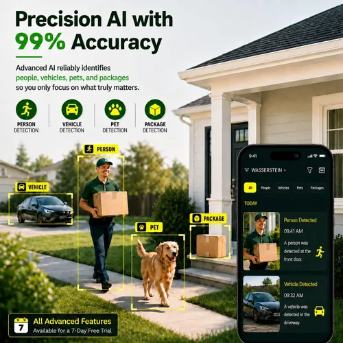 Miniatura 2 de Cámara de ventana 2K, cámara de seguridad WiFi de 5 GHz y 2.4 GHz para el hogar, visión amplia de 120°, visión nocturna a todo color, detección