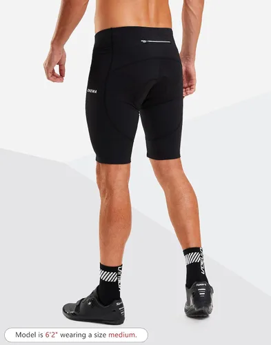 Miniatura 2 de Bikewa Pantalones cortos de ciclismo para hombre, con acolchado 4D, para ciclismo de carretera, con bolsillos con cremallera