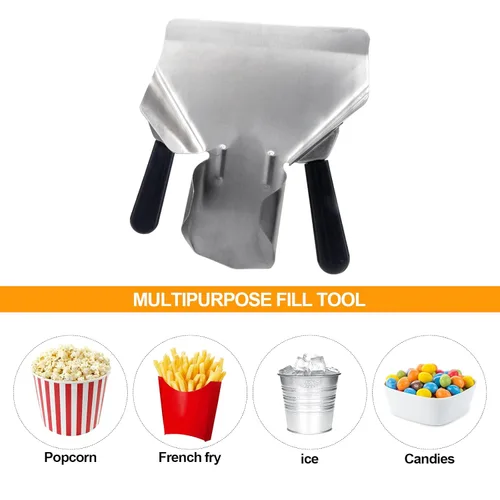 Miniatura 4 de MIZORLIE Palomitas de maíz de acero inoxidable de doble mango y pala para papas fritas para aperitivos, postres y helados 2