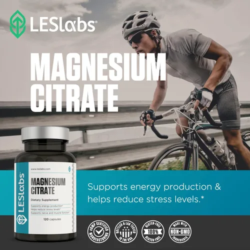 Miniatura 6 de Les Labs Citrato de Magnesio – Alivio del Estrés, Sueño Reparador, Salud del Corazón, Metabolismo, Función Nerviosa y Muscular – Suplemento sin GMO