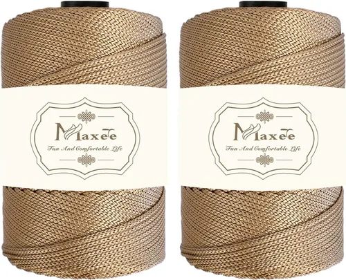 Miniatura 8 de Cordón de macramé de poliéster de alta calidad de 0.118 in × 218 yardas, 0.118 in, 100% polipropileno, ideal para ganchillo, ganchos de pared