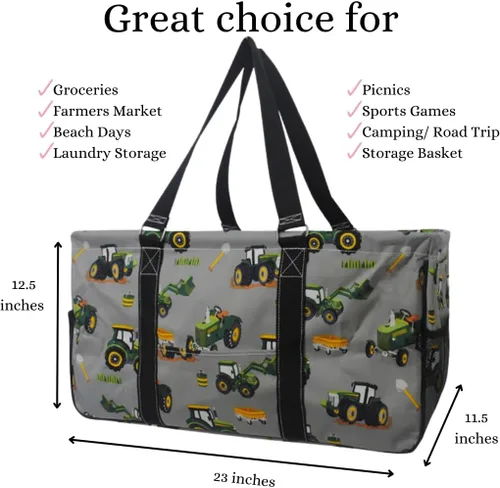 Miniatura 46 de NGIL Bolsa de comestibles reutilizable extra grande plegable de gran tamaño para comestibles, almacenamiento, picnic, playa, Bronco-negro occidental