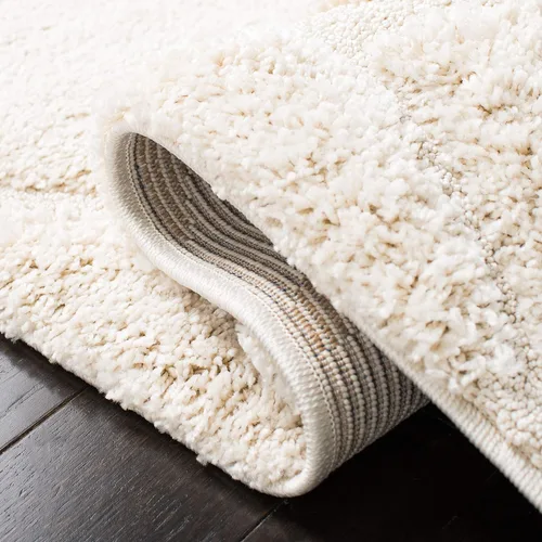 Miniatura 6 de SAFAVIEH Florida Shag Collection Alfombra de Área - Redonda de 5', Crema y Crema, Diseño de Volutas, No Desprende Pelusa y Fácil de Limpiar, Pelo