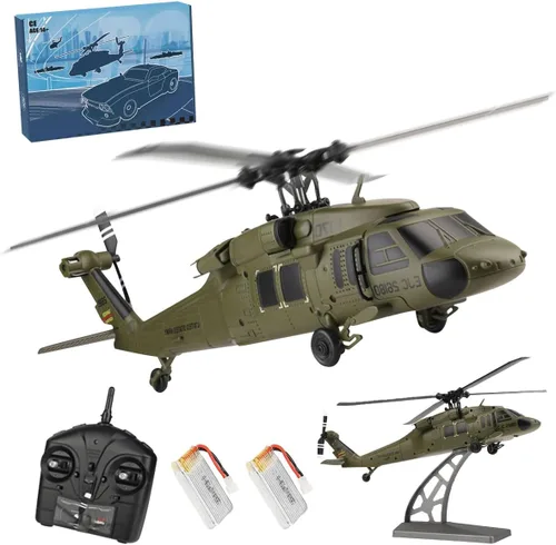 Miniatura 11 de Helicóptero RC para adultos, K170 UH-60L 170 Tamaño 2.4G 4CH 6-Axis Gyro Flybarless Helicóptero RC con altitud flotante, acelerador de mano