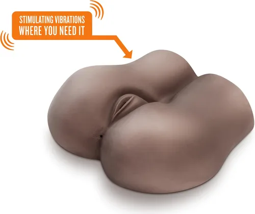 Miniatura 4 de Blush Fuck Me Deep - Masturbador realista de tamaño real de 10 libras de muñeca sexual marrón con coño y culo, textura acanalada, vibraciones