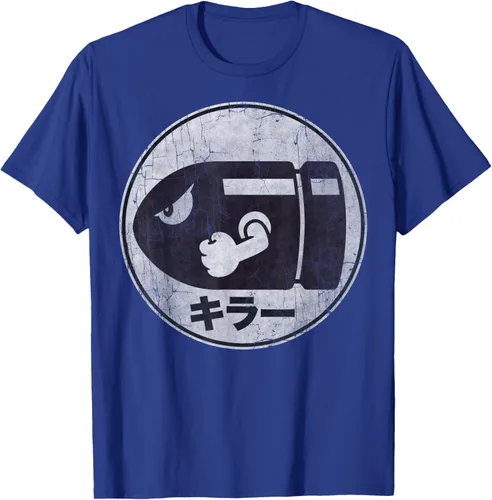 Miniatura 19 de Super Mario Camiseta con logotipo de Bullet Bill Distressed en Kanji