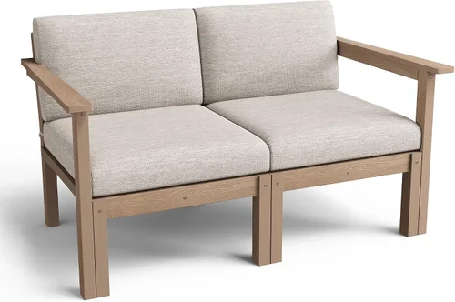 Miniatura 15 de Stoog Banco de Exterior para 2 Personas para Todo Clima, Capacidad de 800 libras Banco de Jardín de Plástico HIPS para Patio, Patio Trasero, Porche