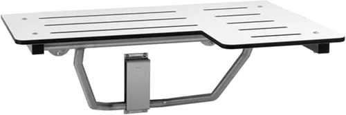 Miniatura 7 de Bobrick - Asiento de ducha plegable reversible, color blanco/acero inoxidable
