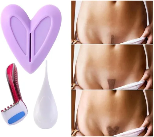 Miniatura 2 de Bikini Area - Juego de plantillas para afeitado de cabello para mujeres, maquinilla de afeitar de pelo púbico para mujeres y niñas, kit de afeitado