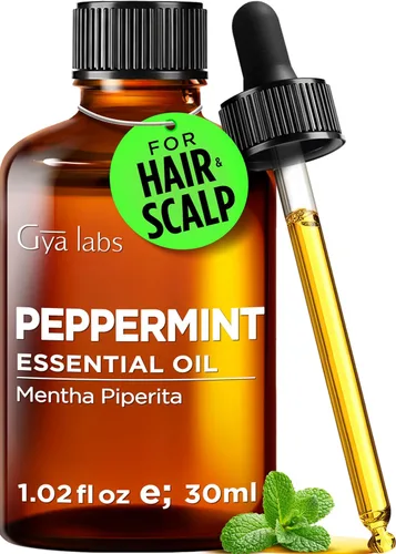 Gya Labs Aceite esencial de menta, 1.02 onzas líquidas, aceite de menta 100% puro para cabello, piel, dientes y encías, difusor, aromaterapia y
