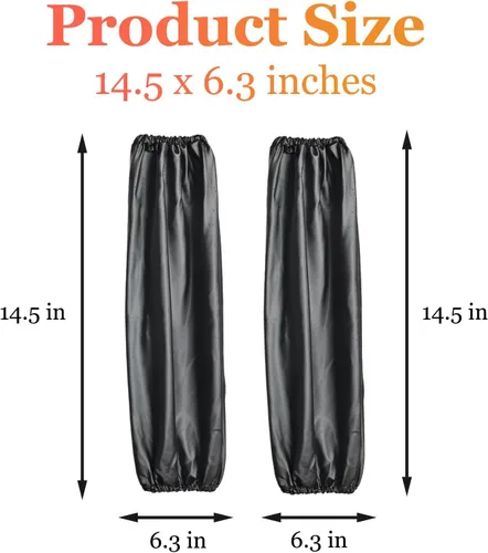 Miniatura 5 de Yzurbu 2 pares de fundas de PVC para brazos, protectores impermeables a prueba de aceite, fundas protectoras para brazos con puños elásticos