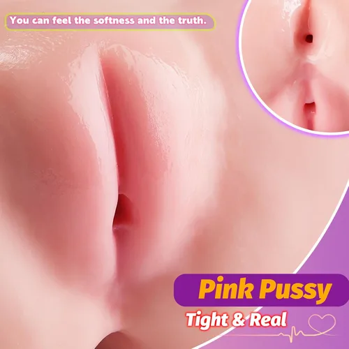 Miniatura 2 de Muñeca Sexual Masculina de 4.2 Libras, Juguetes Sexuales para Hombres con Labios Vaginales Ajustados, Masturbador Portátil de Bolsillo con Canal