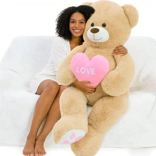 Miniatura 13 de MorisMos Oso de peluche gigante de 5 pies, 59 pulgadas, oso de peluche negro grande para decoración de fiesta de baby shower, regalo de animal