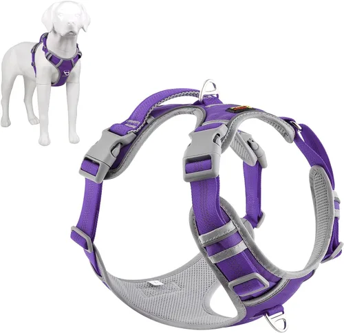 Miniatura 12 de Plutus Pet Arnés para perro sin tirones, liberación en el cuello, arnés reflectante ajustable para perro, asa de fácil control para caminar
