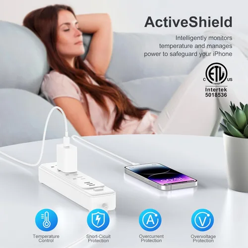 Miniatura 4 de Cargador para iPhone de carga rápida original [certificado Apple MFi], paquete de 2 bloques de carga de pared tipo C con 2 cables USB C a Lightning