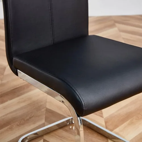 Miniatura 8 de Baysitone Juego de 6 sillas de comedor modernas, sillas laterales de comedor, sillas de cocina con asiento acolchado de piel sintética y respaldo