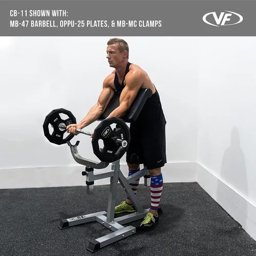 Miniatura 3 de Valor Fitness Banco de rizos Preacher – Máquinas de rizar ajustables para sentarse o pararse para la parte superior del cuerpo, gimnasio en casa