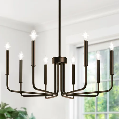 Miniatura 17 de Lynnoland - Candelabros de 6 luces de granja para comedor, accesorios de iluminación colgantes, lámparas industriales modernas para dormitorio