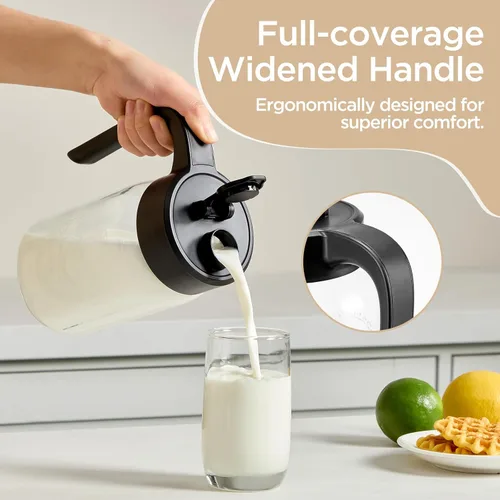 Miniatura 3 de Jarra de vidrio de 32 onzas con tapa, jarra Mason de 1 cuarto de galón con tapa hermética, almacenamiento de leche materna para refrigerador, ideal