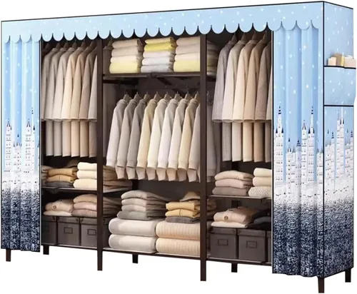 Miniatura 16 de large closets Folding Closet with Cloth Cover Clothes Closet Portable Wardrobe Closet Metal Iron Frame Closets for Bedroom Large Closet Space-saving