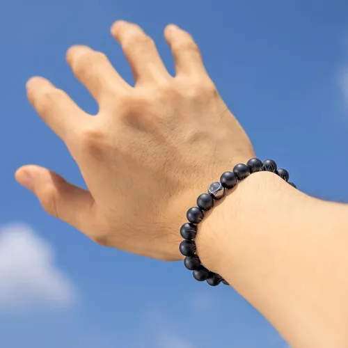 Miniatura 2 de EMIRISTIC Pulsera de fotos personalizada, pulsera de cadena cubana de piedra natural con imagen personalizada, regalo para cualquier día especial