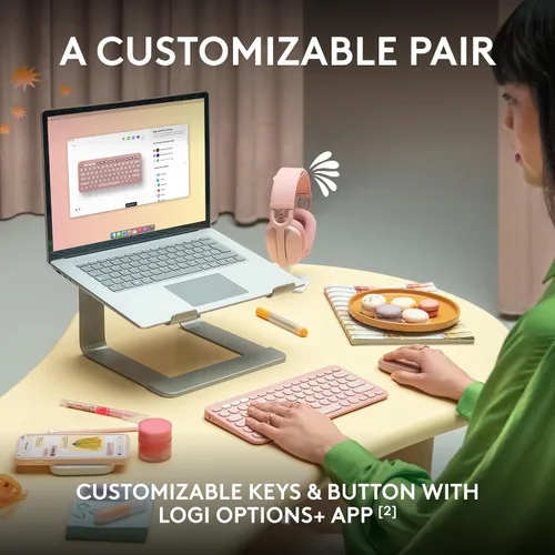 Miniatura 4 de Logitech Pebble 2 Combo, teclado y mouse inalámbricos, silencioso y portátil, personalizable, perno logi, Bluetooth, fácil de cambiar para PC, Mac
