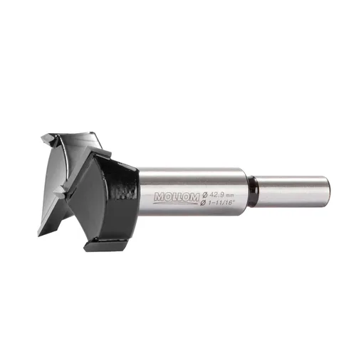 Miniatura 45 de Mollom Broca Forstner de 1/4" (6.3 mm) para carpintería precisa con un grosor de carburo YG8 duradero de 0.063 in, esta herramienta de corte