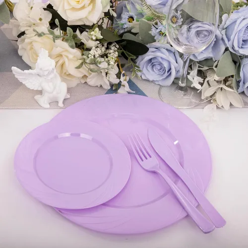 Miniatura 7 de YOUBET 125 platos de plástico azul, platos desechables para baby shower, incluye 25 platos llanos, 25 platos de postre, 25 tenedores, 25 cuchillos