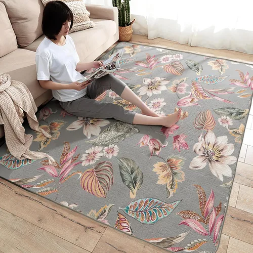 Miniatura 4 de Alfombra botánica pequeña de 2 x 3 pulgadas, alfombra floral, lavable para entrada, dormitorio, sala de estar, alfombra suave antideslizante de pelo