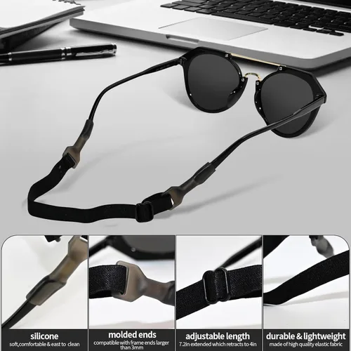 Miniatura 3 de 5 Pcs Adjustable Eyeglass Straps Anti-Slip Eyewear String Lanyard Retainers Sunglasses Eyeglasses for Men Women Kids