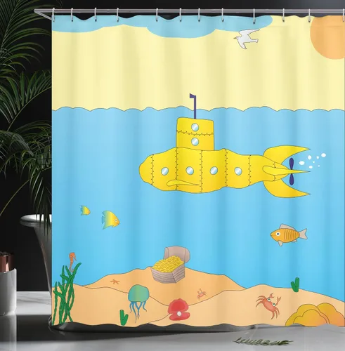 Miniatura 3 de Pingüino Shadow Fun cortina de ducha de tela con ganchos 69 x 70 pulgadas Azul pálido rosa pálido