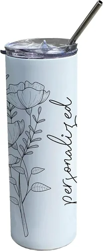 Miniatura 23 de Come On Babe Let's Go Party – Personalizar con nombre – Vaso de viaje de acero inoxidable blanco de 20 onzas con popote – Aislamiento al vacío
