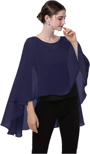 Miniatura 2 de Baoqiya Capa de gasa transparente capelets larga poncho para mujer talla grande
