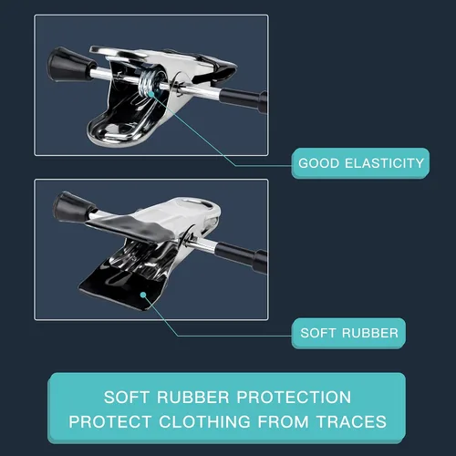 Miniatura 5 de Perchas para pantalones con clips, paquete de 10 perchas ajustables para falda para mujer, perchas antideslizantes para pantalones de mezclilla