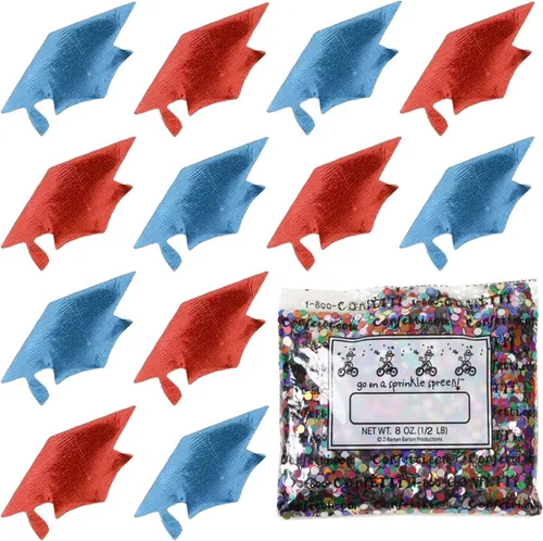 Miniatura 129 de Confetti Grad Cap Negro, Azul Marino Combo - 2 bolsas de media onza (1 oz)