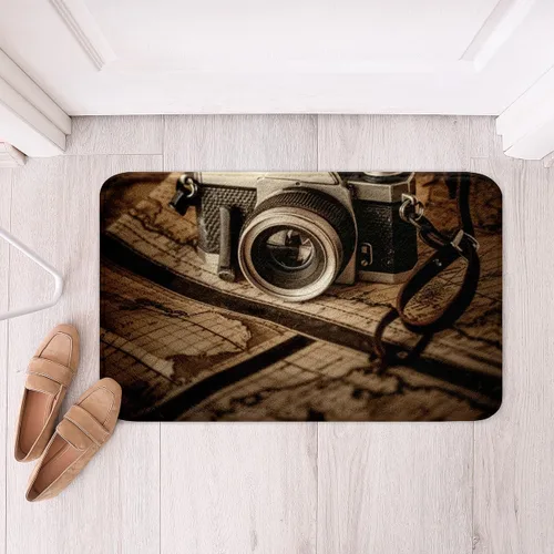 Miniatura 14 de Homewish Alfombra de baño con música de piano, notas musicales, para niños, niñas, niños, adolescentes, retro, graffiti, gris, dorado, lanudo