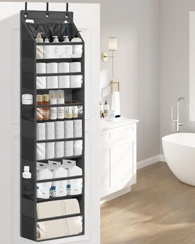 Miniatura 7 de STORAGE MANIAC Organizador para colgar sobre la puerta, organizador colgante de gran capacidad, bolsillos profundos transparentes detrás