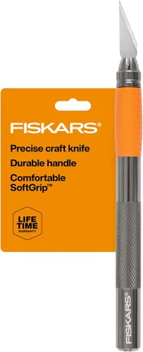 Fiskars Cuchillo de manualidades con detalles, regalos geniales para hermano, incluido con cubierta protectora, 8 pulgadas, cuchillo Exacto para