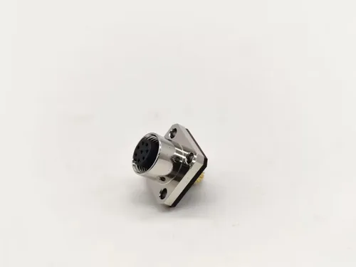 Miniatura 5 de Elecbee M12 conector hembra 8 Pin Socket 4 agujero brida montaje soldadura taza para cable