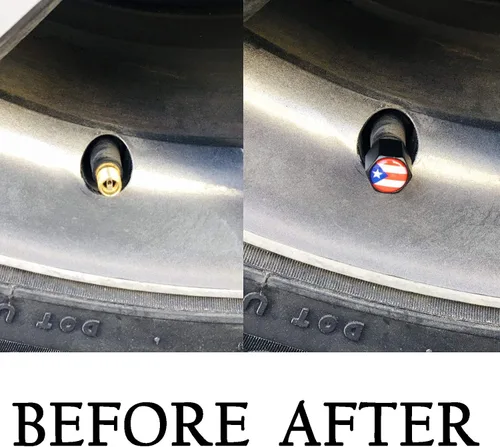 Miniatura 7 de Dsycar Paquete de 2 emblemas de Puerto Rico en relieve, bandera de metal cromado para accesorios de decoración de automóvil, regalos 4 tapas