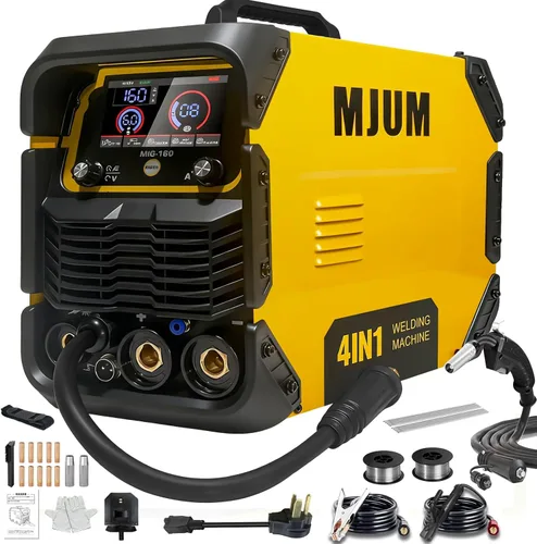 Miniatura 9 de Soldador MIG portátil: máquina de soldar 160A, de doble voltaje 110V/220V, 3 en 1 núcleo de flujo Mig/Stick/Lift TIG, juego de soldadura