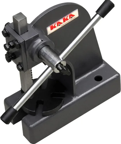 Miniatura 4 de KAKA INDUSTRIAL Prensa de eje, prensa manual de eje de 0.5 toneladas, altura ajustable de hasta 3.5 pulgadas, cuerpo soldado con placa de acero