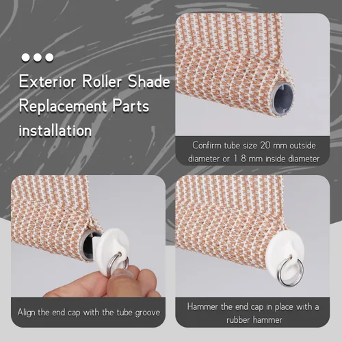 Miniatura 5 de Kit de bungee + tapa de extremo, accesorios de instalación de repuesto universales para parasol de interior/exterior y persianas enrollables