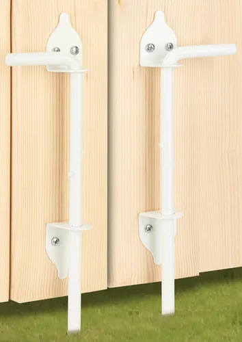 Miniatura 14 de Perno de caña de alta resistencia de 12 pulgadas, para barra de caída, cercas de metal de PVC, puertas dobles, acero sólido blanco, 1 paquete
