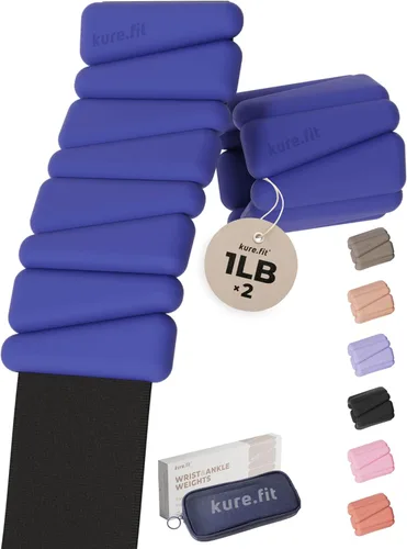 Miniatura 23 de Peso para Pilates Pesas ajustables para muñeca y tobillo para mujeres Brazaletes con peso 1 libra/ 2 libras cada una (Juego de 2)