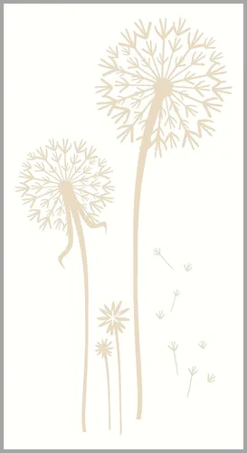 Vinilo de pared con diseño de diente de león, 23 pulgadas, color beige