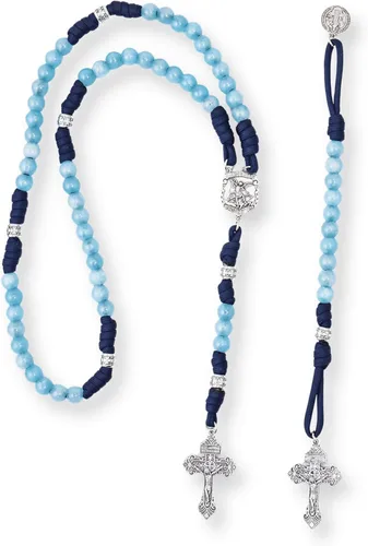 Miniatura 20 de Nazareth Store Rosario de cuerda de paracaídas de San Miguel, collar de rosario resistente y rosario de una década, cuentas de piedra natural