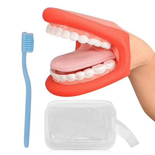 Miniatura 8 de Ultrassist Marioneta de Mano de Boca de Tamaño Mediano con Lengua para Niños Color Verde, Marioneta de Boca para Terapia del Habla, Incluye Cepillo