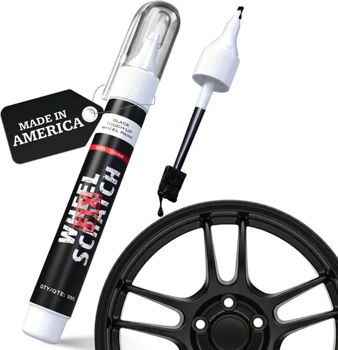 Miniatura 9 de Wheel Scratch Fix - Kit de retoque de llantas rápido y fácil, colores universales (negro (brillo))