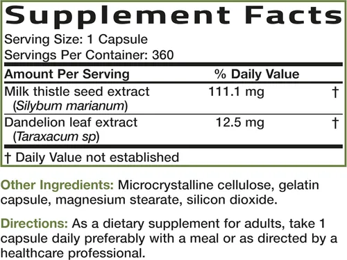 Miniatura 8 de Bronson Cápsulas de cardo lechoso con Silymarin marianum y extracto de diente de león, suplemento para la salud del hígado, antioxidante